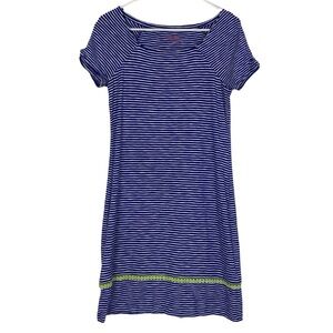 Vineyard Vines Striped Dress Womens Size XS Blue White Jersey Knit Short Sleeve